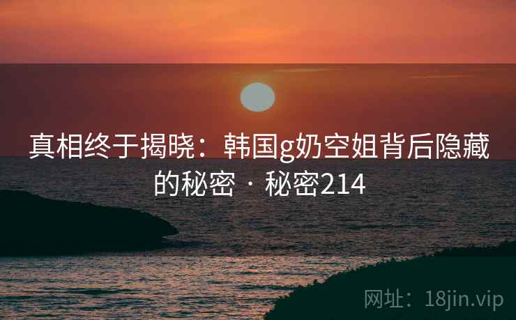 真相终于揭晓：韩国g奶空姐背后隐藏的秘密 · 秘密214